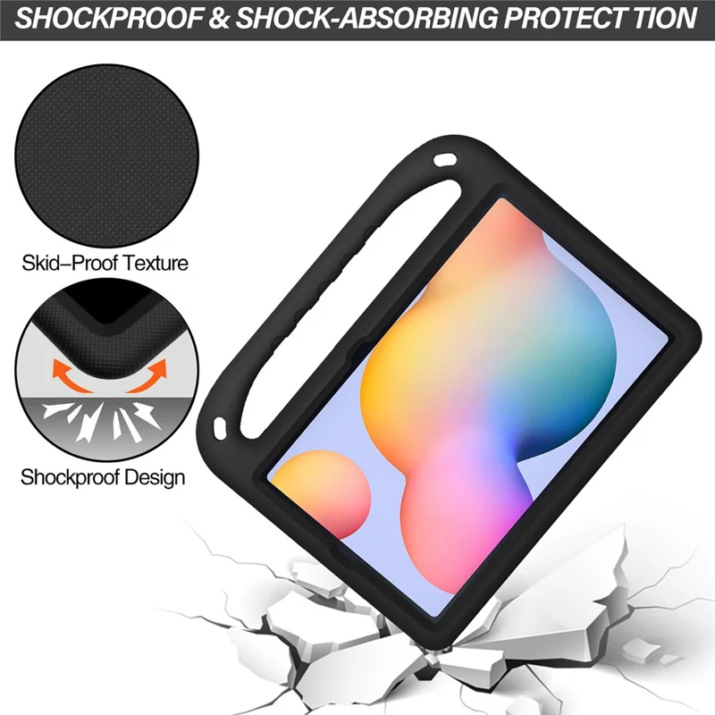 For Samsung Galaxy Tab S6 Lite (2020) / (2022) / S6 Lite (2024) Kickstand EVA Tablet Case Portable Hand Grip Tablet Cover - Black-Cellmalls