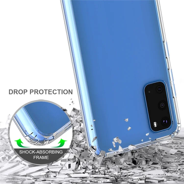 Clear Anti-scratch Acrylic + TPU Hybrid Case for Samsung Galaxy S20 4G/S20 5G-Cellmalls