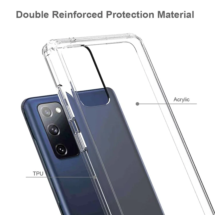 Clear Shell for Samsung Galaxy S20 FE/S20 Fan Edition/S20 FE 5G/S20 Fan Edition 5G/S20 Lite/S20 FE 2022 Anti-scratch Acrylic + TPU Cover-Cellmalls