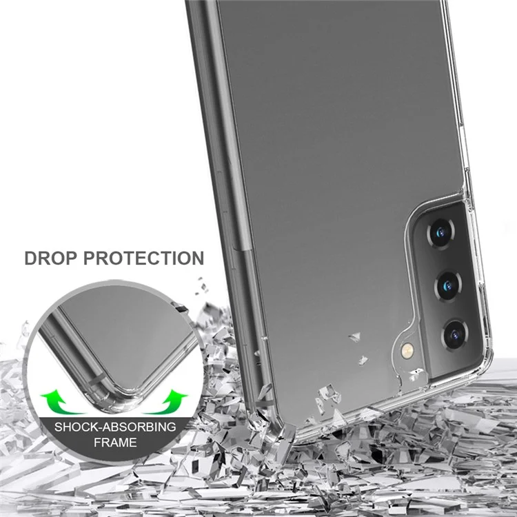 Acrylic + TPU Hybrid Anti-scratch Transparent Crystal Clear Case for Samsung Galaxy S21+ 5G-Cellmalls