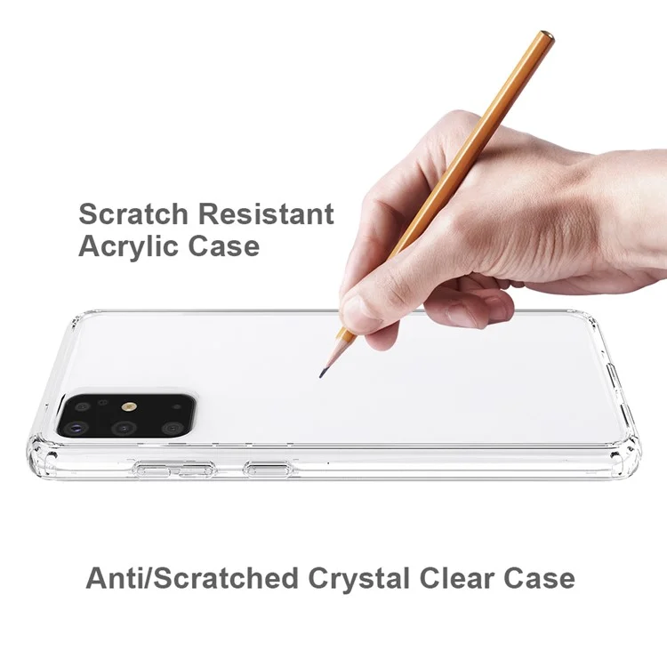 Transparent Anti-scratch Acrylic + TPU Back Case for Samsung Galaxy S20 Plus-Cellmalls
