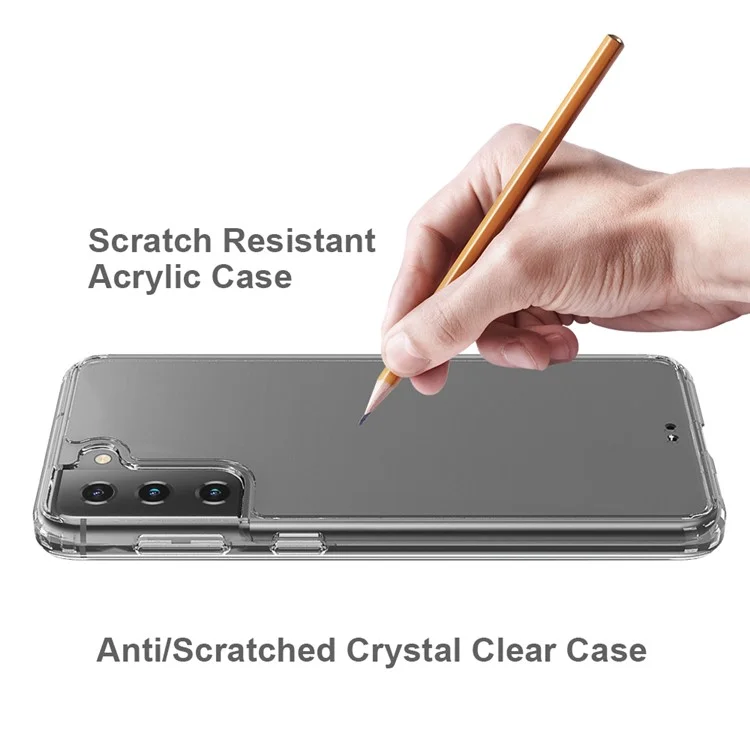 Acrylic + TPU Hybrid Anti-scratch Transparent Crystal Clear Case for Samsung Galaxy S21+ 5G-Cellmalls