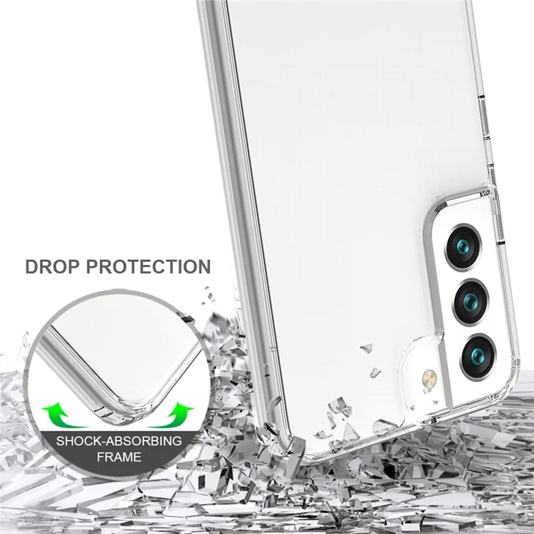 TPU Soft Edge Acrylic Hard Bottom Anti-Fingerprint Drop Protection Cover for Samsung Galaxy S22 5G-Cellmalls