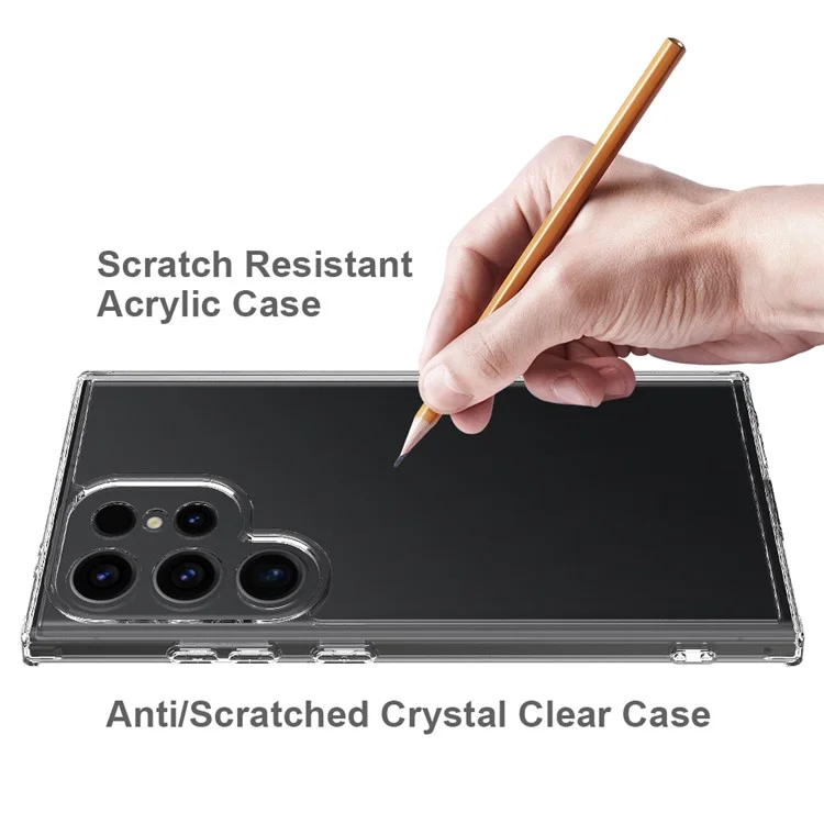 For Samsung Galaxy S24 Ultra Case Transparent Acrylic+TPU Phone Guard Cover-Cellmalls