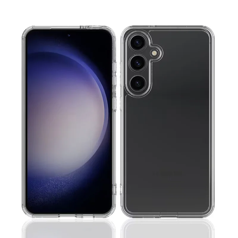 For Samsung Galaxy S25 FE Clear Phone Case TPU+Acrylic Shockproof Phone Back Cover - Clear-Cellmalls