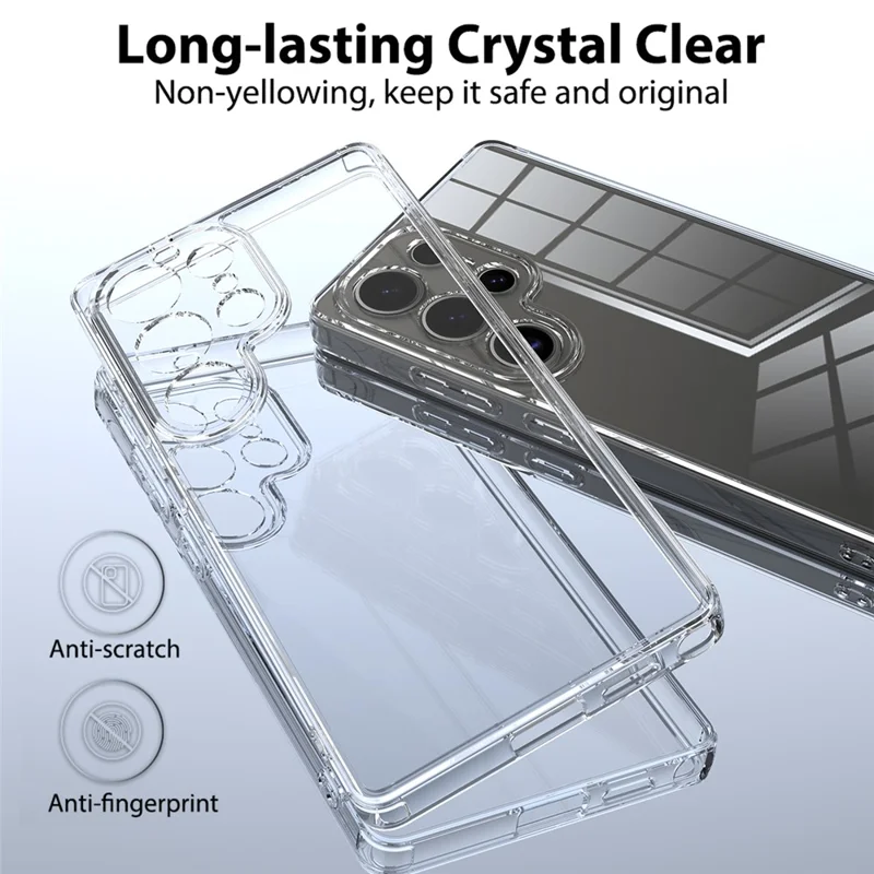 For Samsung Galaxy S25 Ultra Clear Phone Case TPU+Acrylic Shockproof Phone Back Cover-Cellmalls