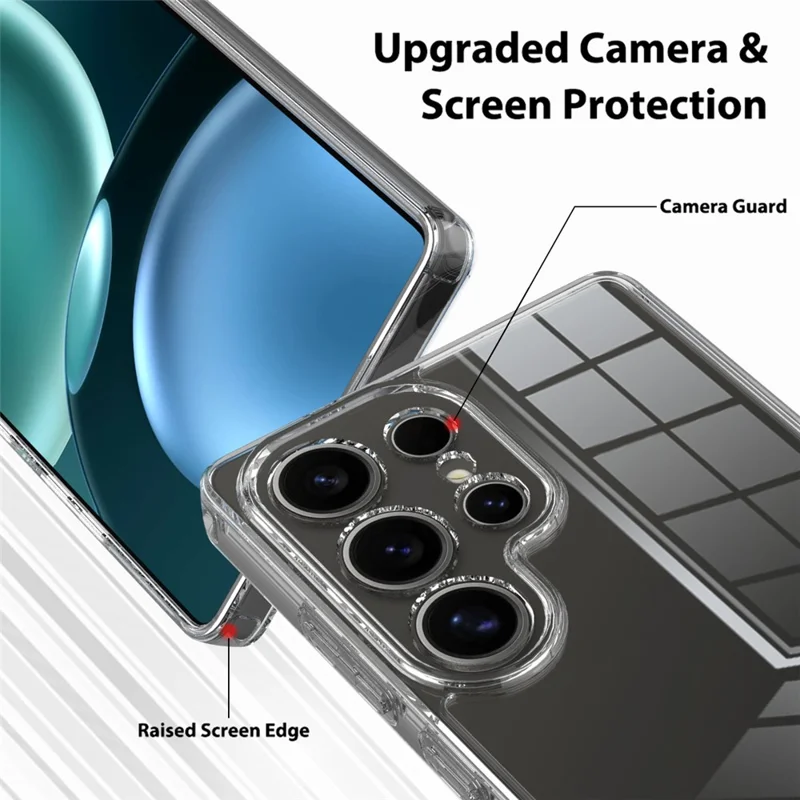 For Samsung Galaxy S25 Ultra Clear Phone Case TPU+Acrylic Shockproof Phone Back Cover-Cellmalls