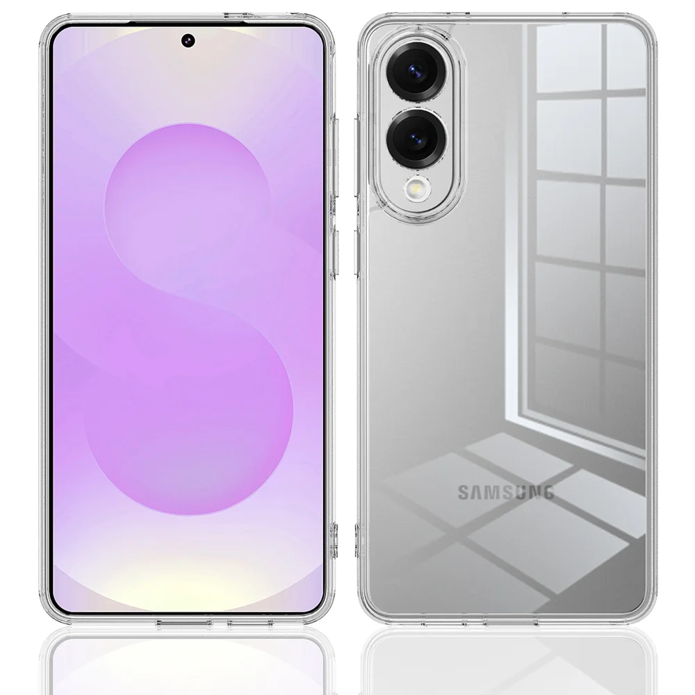 For Samsung Galaxy S25 Edge Clear Phone Case TPU+Acrylic Shockproof Phone Back Cover - Clear-Cellmalls