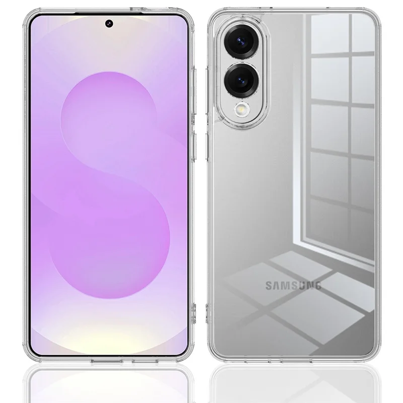 For Samsung Galaxy S25 Edge Clear Phone Case TPU+Acrylic Shockproof Phone Back Cover - Clear-Cellmalls