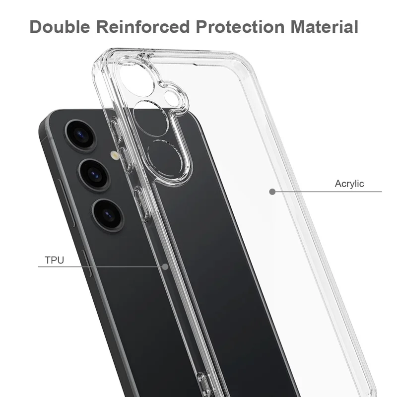 For Samsung Galaxy S25+ Clear Phone Case TPU+Acrylic Shockproof Phone Back Cover-Cellmalls