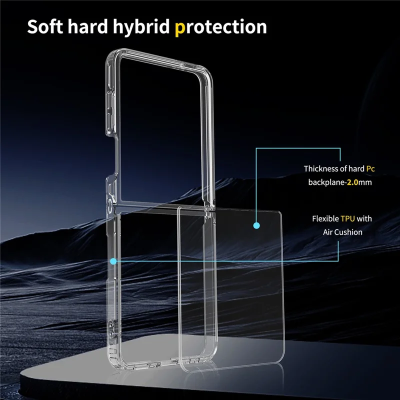 For Samsung Galaxy Z Flip7 5G Case TPU + Acrylic Clear Phone Cover, Integrated Design-Cellmalls