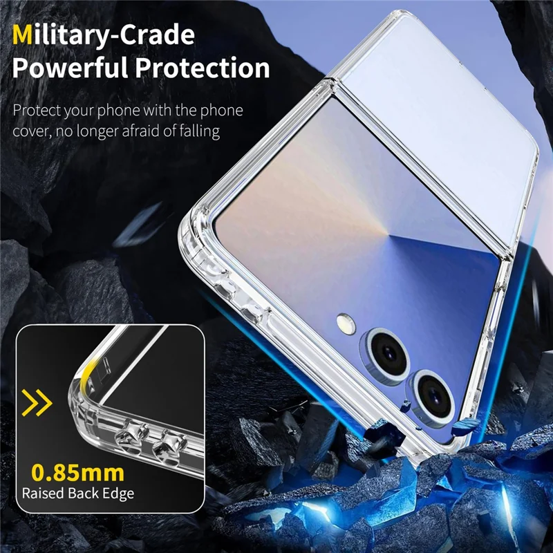 For Samsung Galaxy Z Flip7 5G Case TPU + Acrylic Clear Phone Cover, Integrated Design-Cellmalls