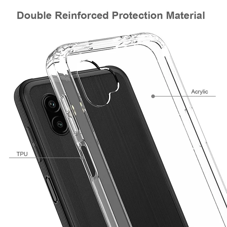 For Samsung Galaxy Xcover 6 Pro Transparent Slim Phone Cover Hard Acrylic Back + Soft TPU High Impact Case-Cellmalls