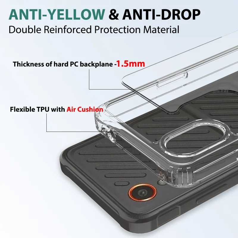 For Samsung Galaxy Xcover7 Case Hybrid TPU+Acrylic Anti-Scratch Phone Cover-Cellmalls