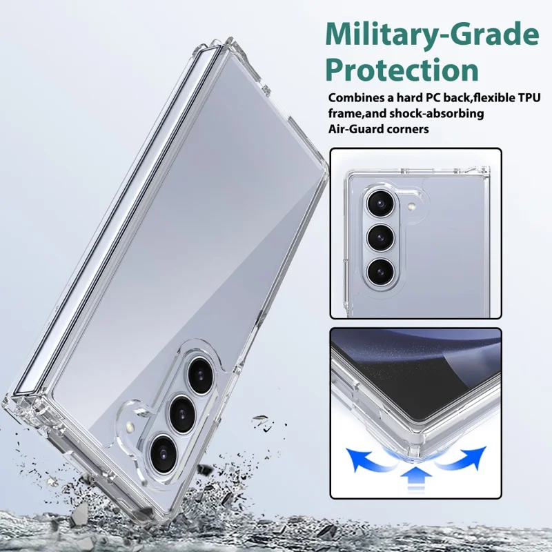 For Samsung Galaxy Z Fold6 5G Clear Case TPU+Acrylic Anti-Scratch Phone Cover-Cellmalls