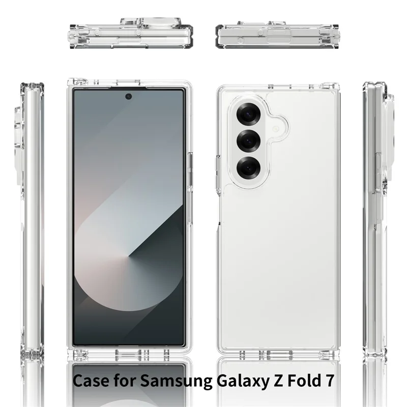 For Samsung Galaxy Z Fold7 5G Case TPU + Acrylic Clear Phone Cover, Integrated Design-Cellmalls