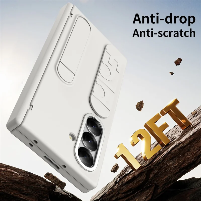 For Samsung Galaxy Z Fold7 5G Case Kickstand Wristband Hard PC Phone Cover - White-Cellmalls
