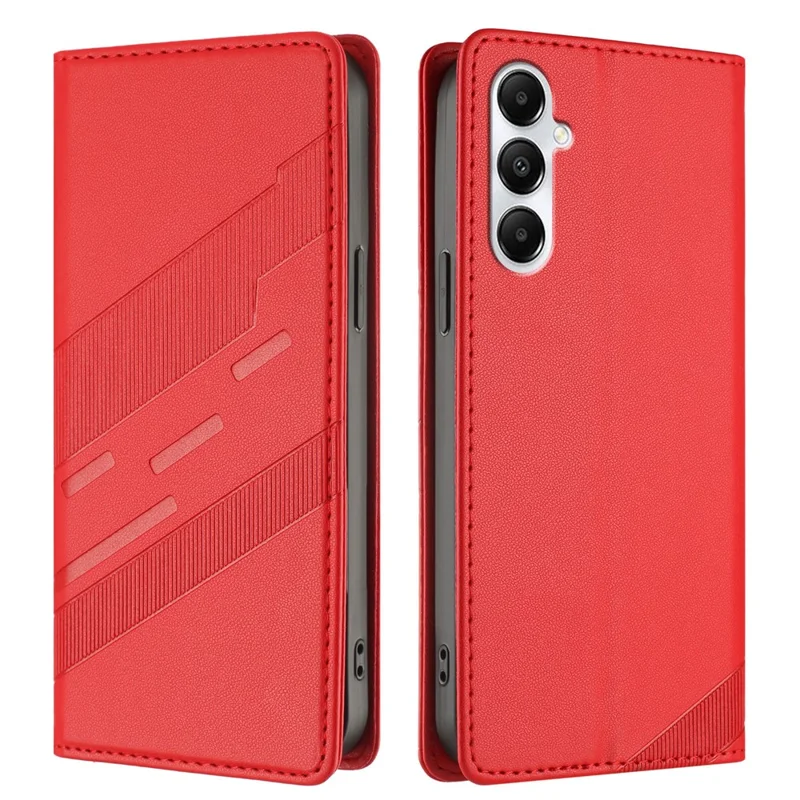 For Samsung Galaxy A05s 4G Phone Cases Punk Style Imprinted Wallet Stand Leather Cover - Red-Cellmalls
