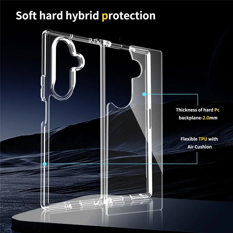 For Samsung Galaxy Z Fold7 5G Case TPU + Acrylic Clear Phone Cover, Integrated Design-Cellmalls