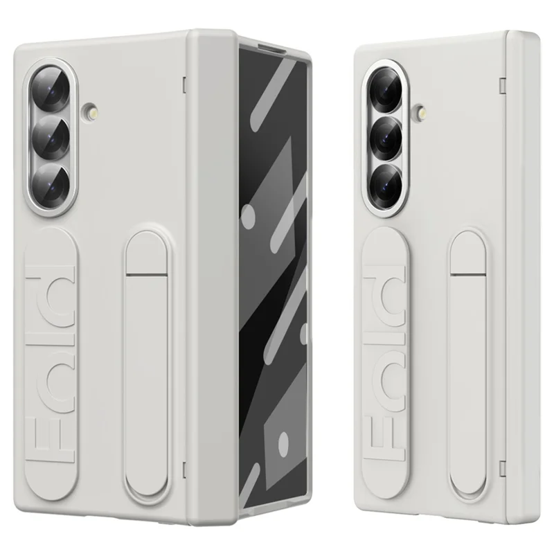 For Samsung Galaxy Z Fold7 5G Case Kickstand Wristband Hard PC Phone Cover - White-Cellmalls