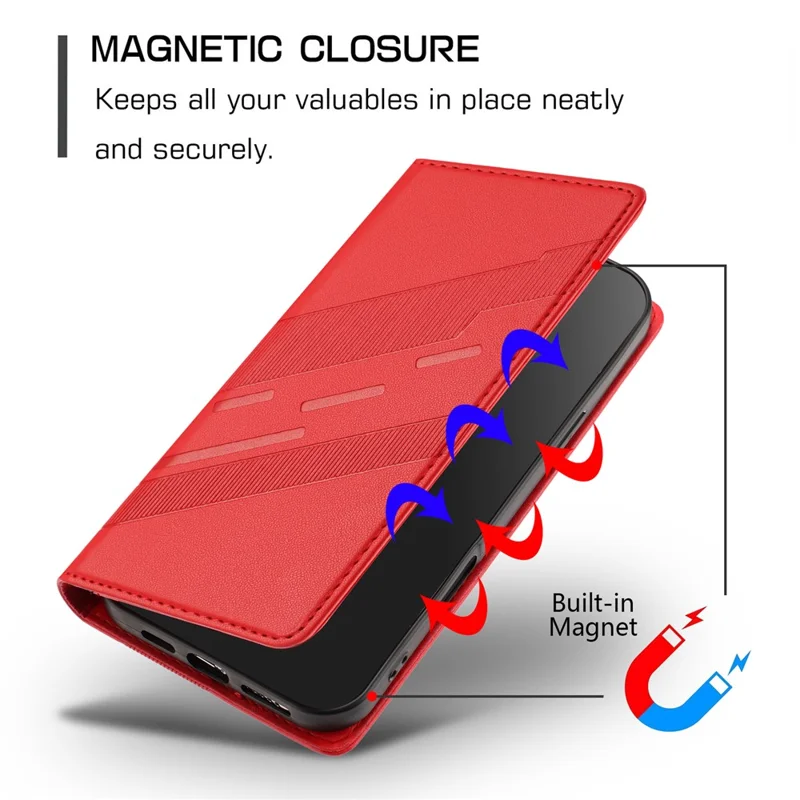 For Samsung Galaxy A05s 4G Phone Cases Punk Style Imprinted Wallet Stand Leather Cover - Red-Cellmalls