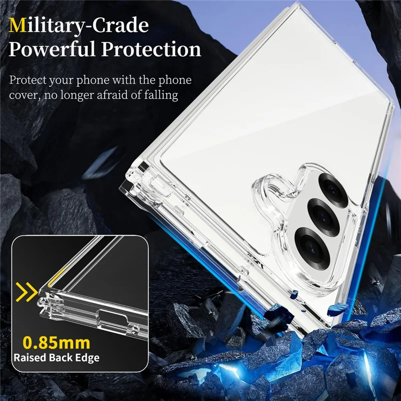 For Samsung Galaxy Z Fold7 5G Case TPU + Acrylic Clear Phone Cover, Integrated Design-Cellmalls