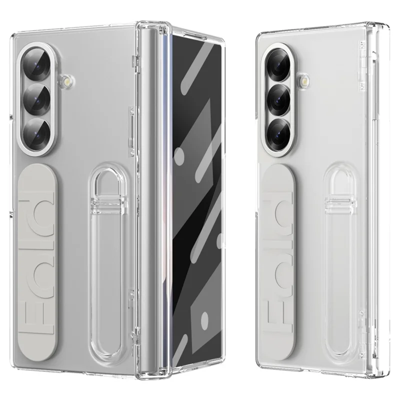 For Samsung Galaxy Z Fold7 5G Case Kickstand Wristband Hard PC Phone Cover - White-Cellmalls