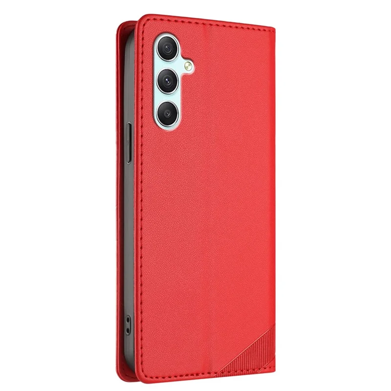 For Samsung Galaxy A34 5G Phone Cases Punk Style Imprinted Wallet Stand Leather Cover - Red-Cellmalls