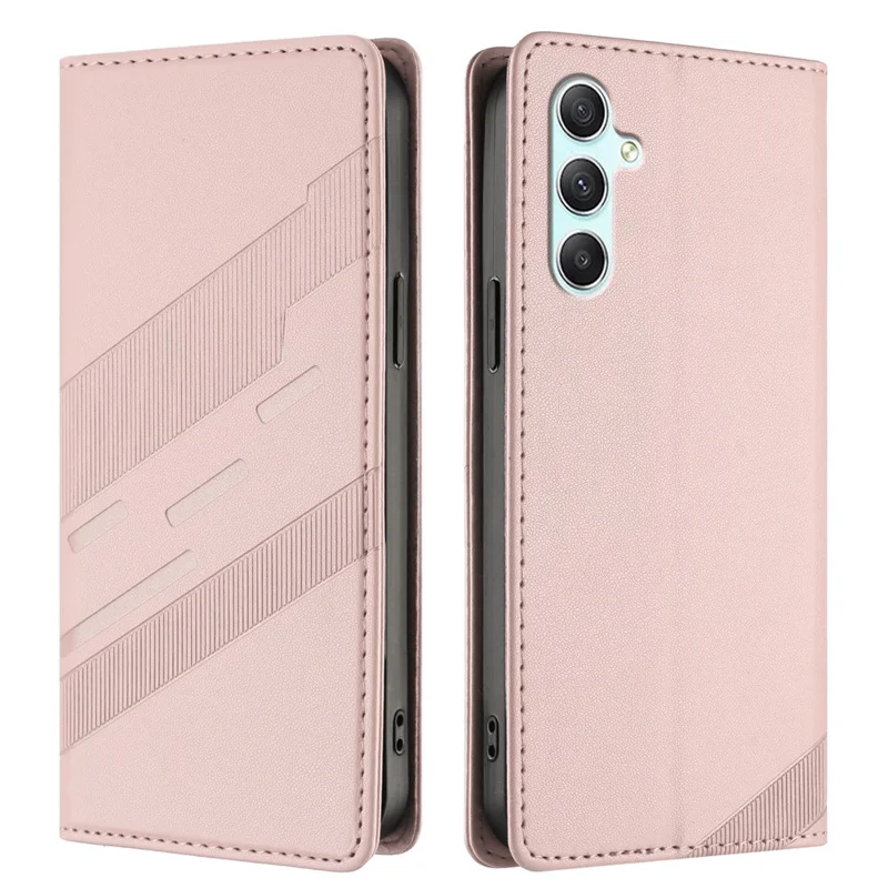 For Samsung Galaxy A34 5G Phone Cases Punk Style Imprinted Wallet Stand Leather Cover - Red-Cellmalls