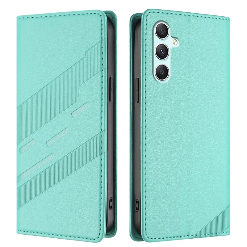 For Samsung Galaxy A34 5G Phone Cases Punk Style Imprinted Wallet Stand Leather Cover - Red-Cellmalls