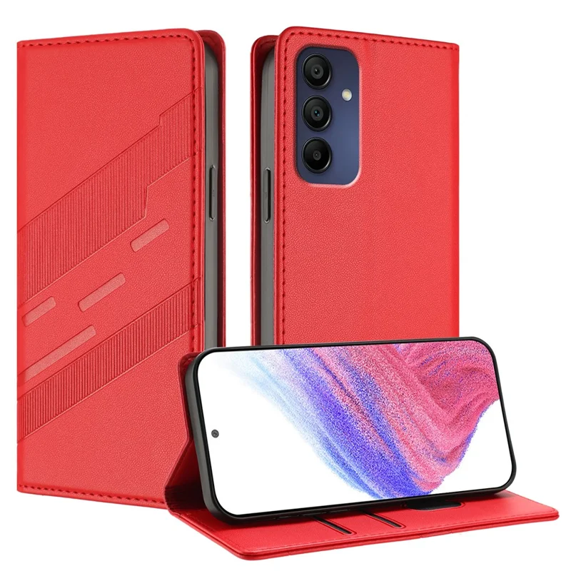 For Samsung Galaxy A16 4G / Galaxy A16 5G Phone Cases Punk Style Imprinted Wallet Stand Leather Cover - Red-Cellmalls