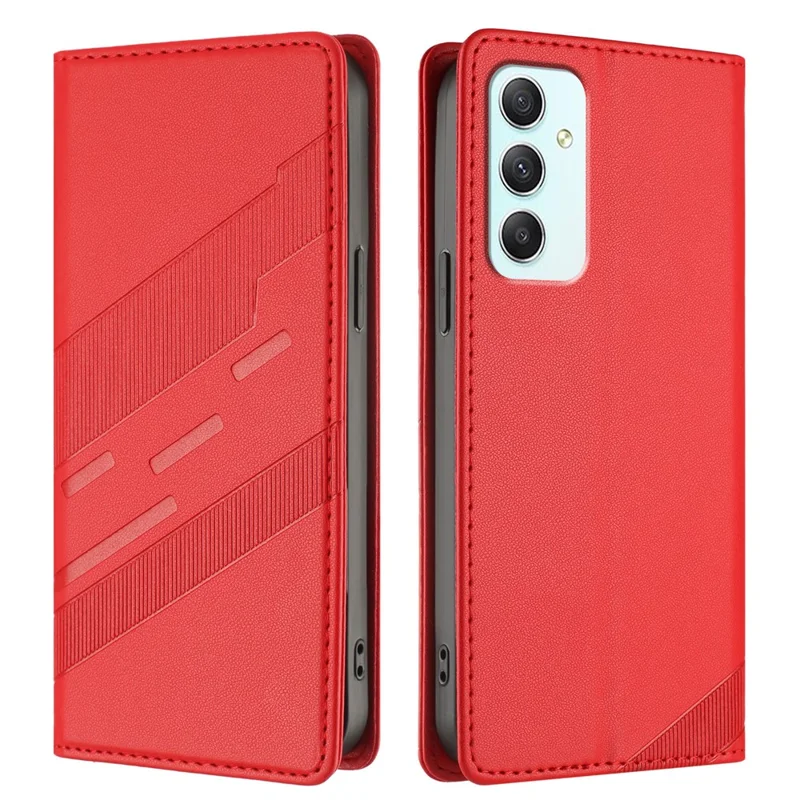 For Samsung Galaxy A35 5G Phone Cases Punk Style Imprinted Wallet Stand Leather Cover - Red-Cellmalls