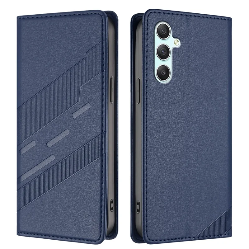 For Samsung Galaxy A34 5G Phone Cases Punk Style Imprinted Wallet Stand Leather Cover - Red-Cellmalls