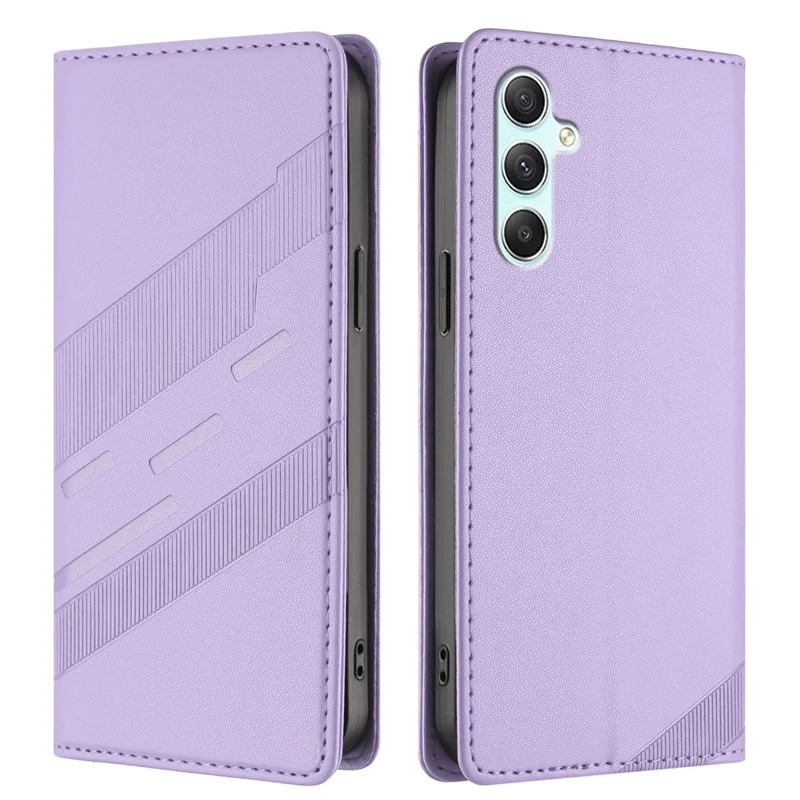 For Samsung Galaxy A34 5G Phone Cases Punk Style Imprinted Wallet Stand Leather Cover - Red-Cellmalls