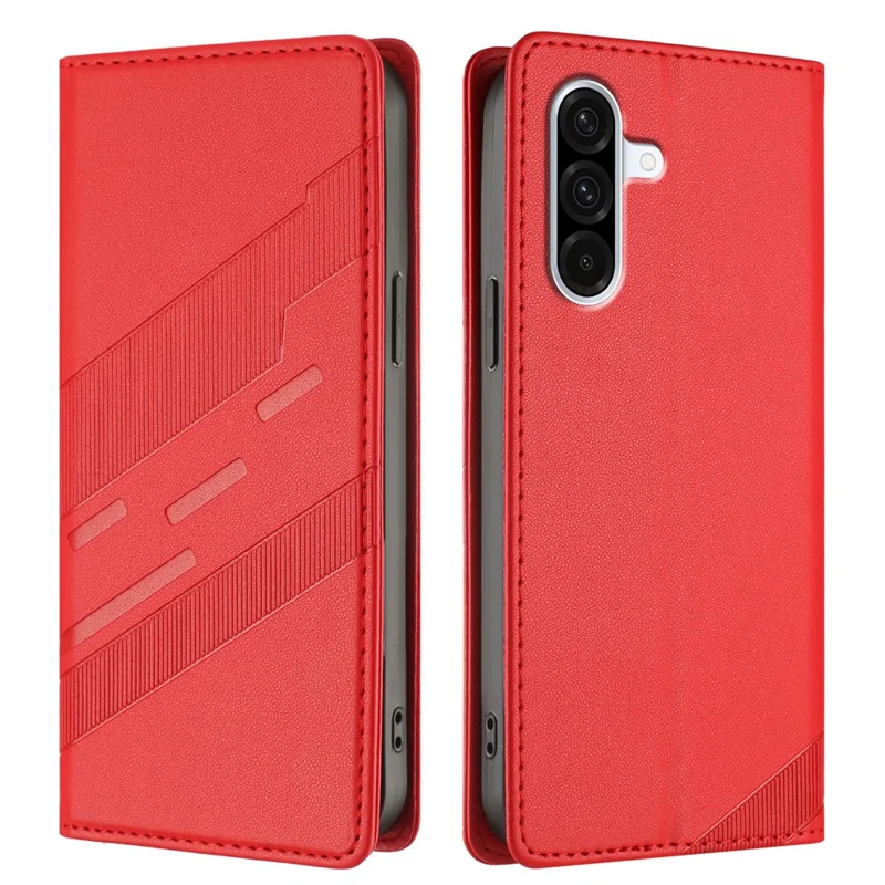 For Samsung Galaxy A36 5G Phone Cases Punk Style Imprinted Wallet Stand Leather Cover - Red-Cellmalls