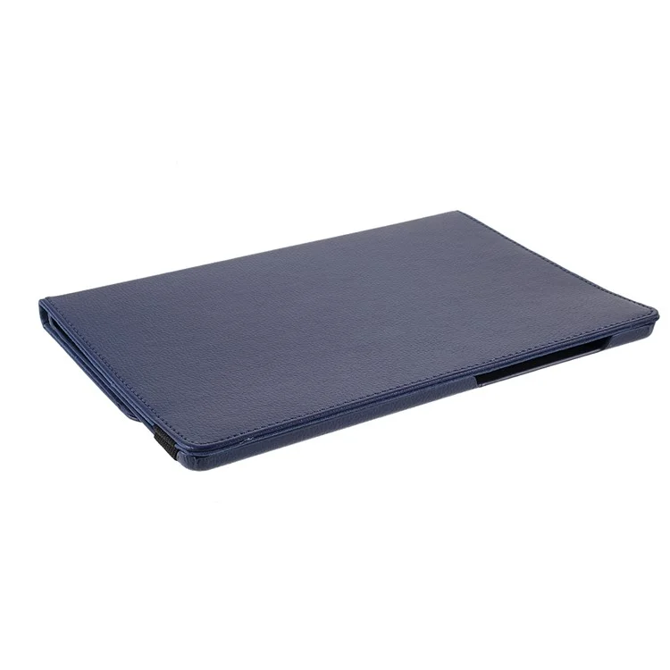 For Samsung Galaxy Tab S10 FE / S10 / S9 FE / S9 / S8 / S7 Tablet Case Rotary Stand PU Leather Cover with Elastic Band - Dark Blue-Cellmalls
