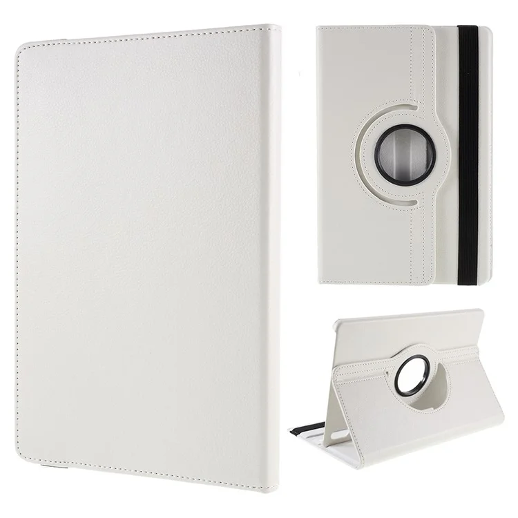 For Samsung Galaxy Tab S10 FE / S10 / S9 FE / S9 / S8 / S7 Tablet Case Rotary Stand PU Leather Cover with Elastic Band - Dark Blue-Cellmalls