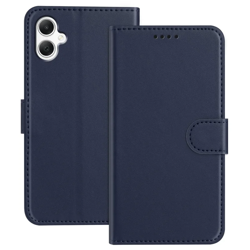 For Samsung Galaxy A06 4G Leather Case Wallet Stand Solid Color Anti Drop Phone Cover - Black-Cellmalls