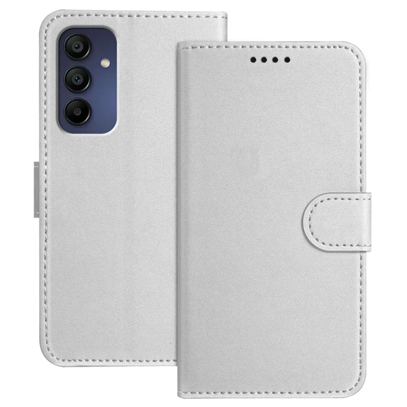 For Samsung Galaxy A16 4G / Galaxy A16 5G Leather Case Wallet Stand Solid Color Anti Drop Phone Cover - Black-Cellmalls