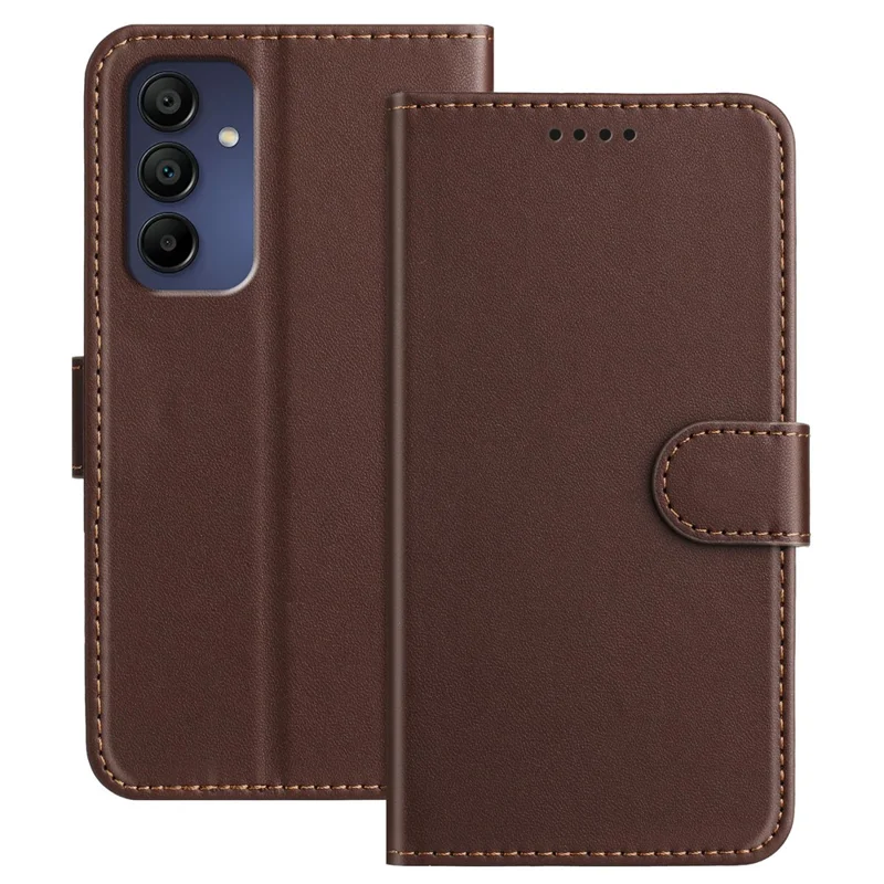 For Samsung Galaxy A16 4G / Galaxy A16 5G Leather Case Wallet Stand Solid Color Anti Drop Phone Cover - Black-Cellmalls