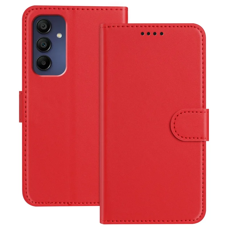 For Samsung Galaxy A16 4G / Galaxy A16 5G Leather Case Wallet Stand Solid Color Anti Drop Phone Cover - Black-Cellmalls