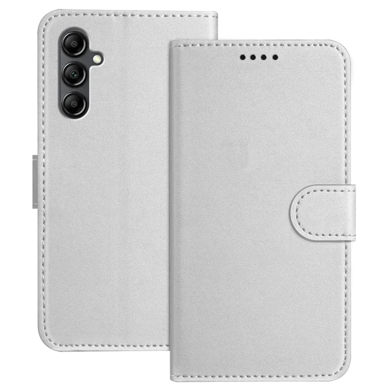 For Samsung Galaxy A15 4G / Galaxy A15 5G Leather Case Wallet Stand Solid Color Anti Drop Phone Cover - Black-Cellmalls