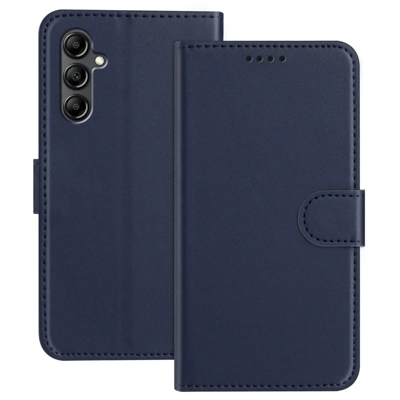For Samsung Galaxy A15 4G / Galaxy A15 5G Leather Case Wallet Stand Solid Color Anti Drop Phone Cover - Black-Cellmalls