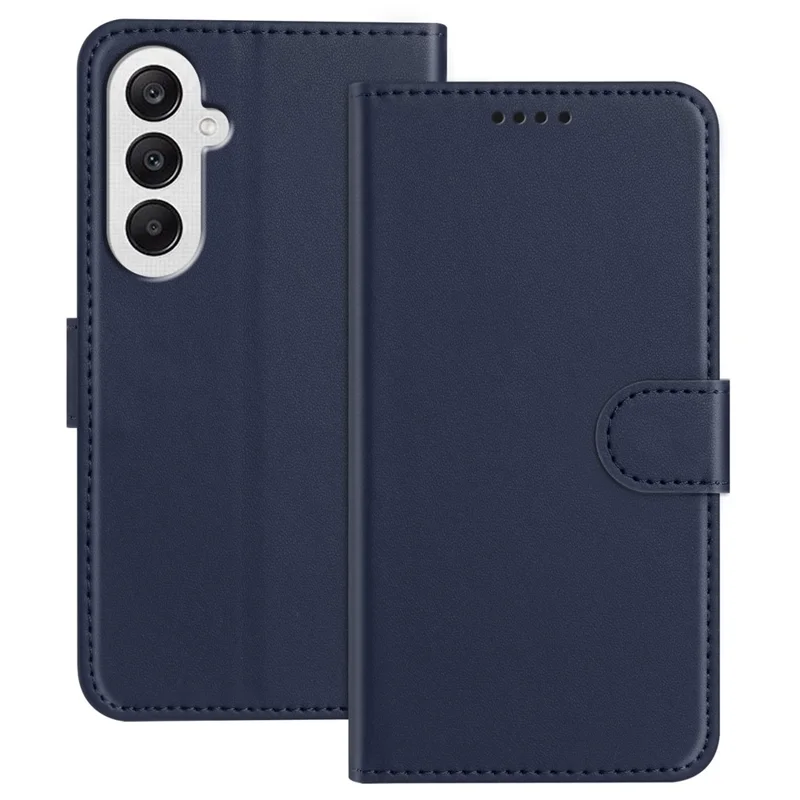 For Samsung Galaxy A25 5G (Global) (161.0 x 76.5 x 8.3mm) Leather Case Wallet Stand Solid Color Anti Drop Phone Cover - Black-Cellmalls