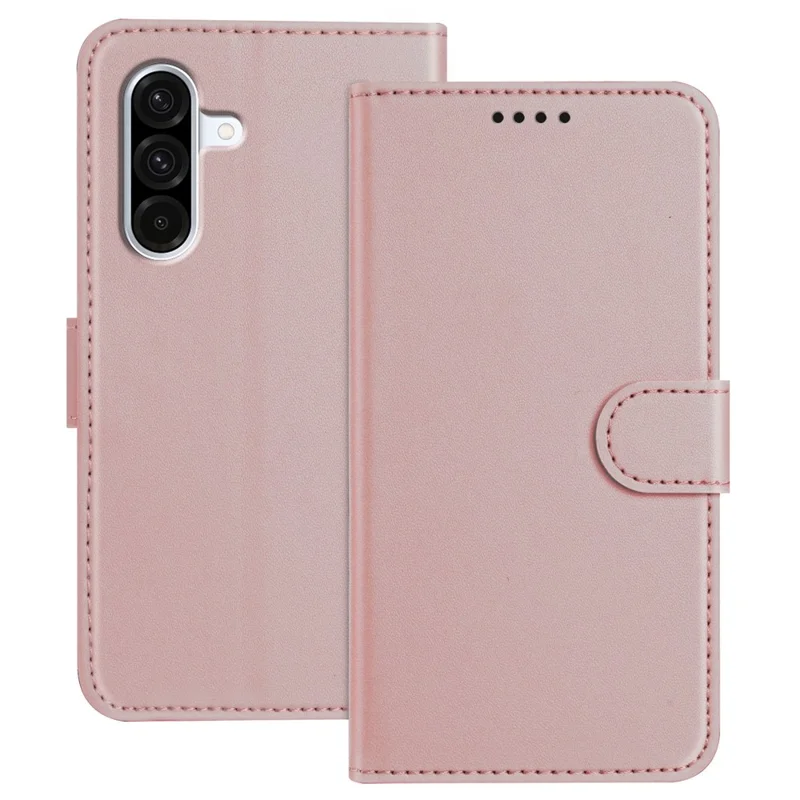 For Samsung Galaxy A36 5G Leather Case Wallet Stand Solid Color Anti Drop Phone Cover - Black-Cellmalls