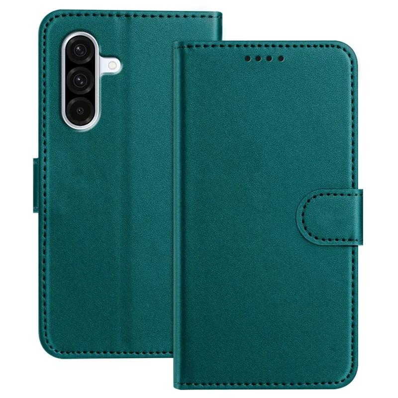 For Samsung Galaxy A36 5G Leather Case Wallet Stand Solid Color Anti Drop Phone Cover - Black-Cellmalls