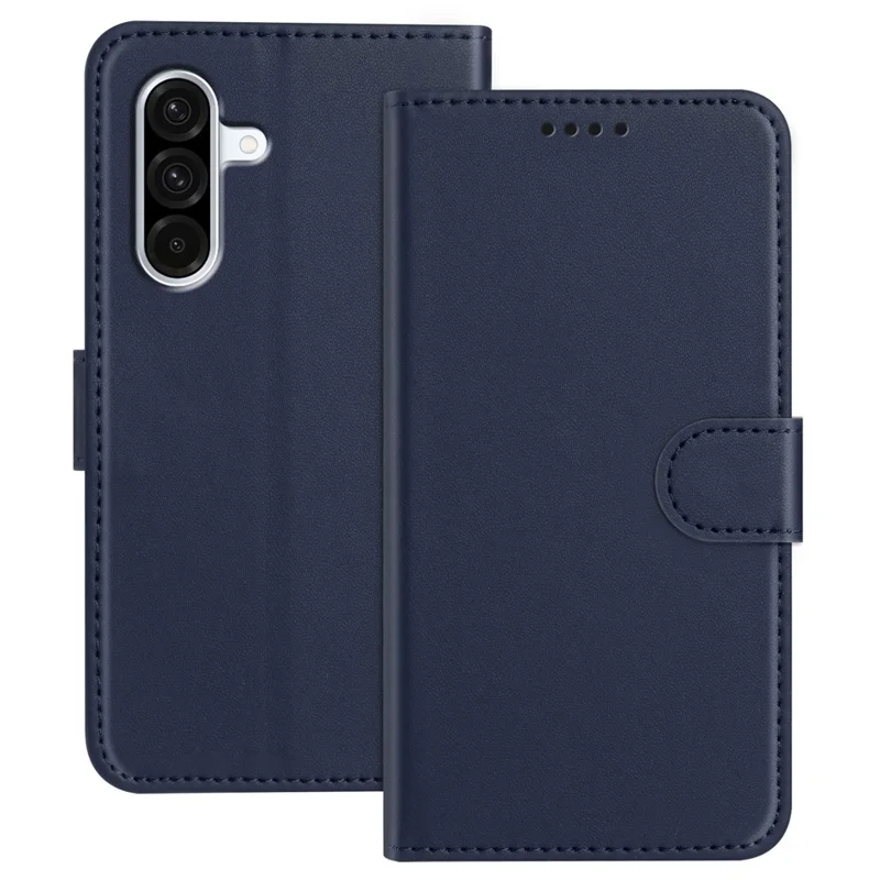 For Samsung Galaxy A36 5G Leather Case Wallet Stand Solid Color Anti Drop Phone Cover - Black-Cellmalls