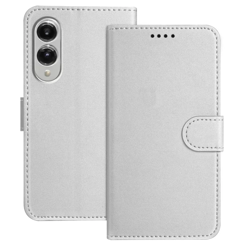 For Samsung Galaxy S25 Edge Leather Case Wallet Stand Solid Color Anti Drop Phone Cover - Black-Cellmalls