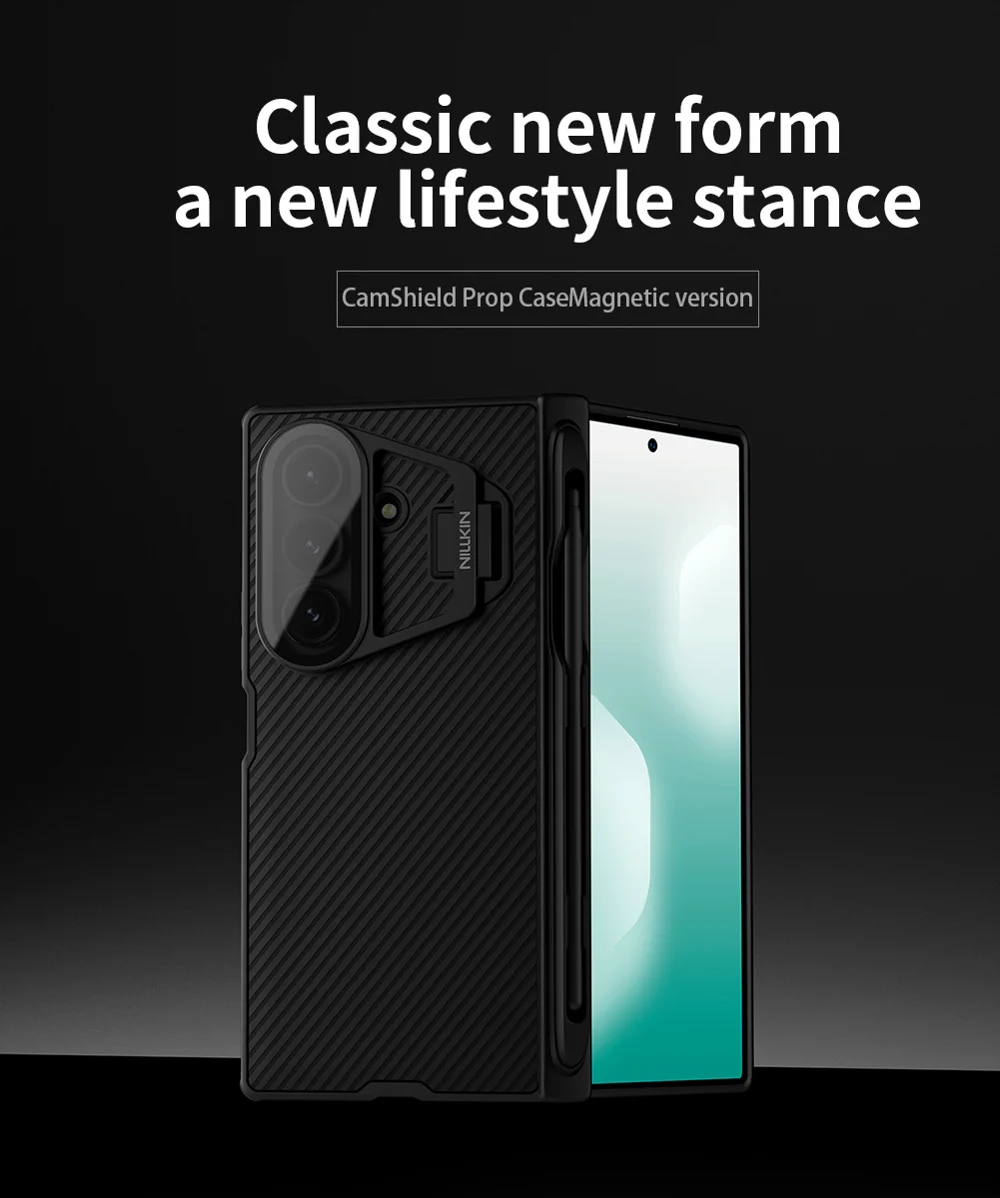 NILLKIN CamShield Prop Magnetic Series For Samsung Galaxy Z Fold7 5G Case PC Phone Cover with Clear Camera Lid  /  Stylus Pen-Cellmalls