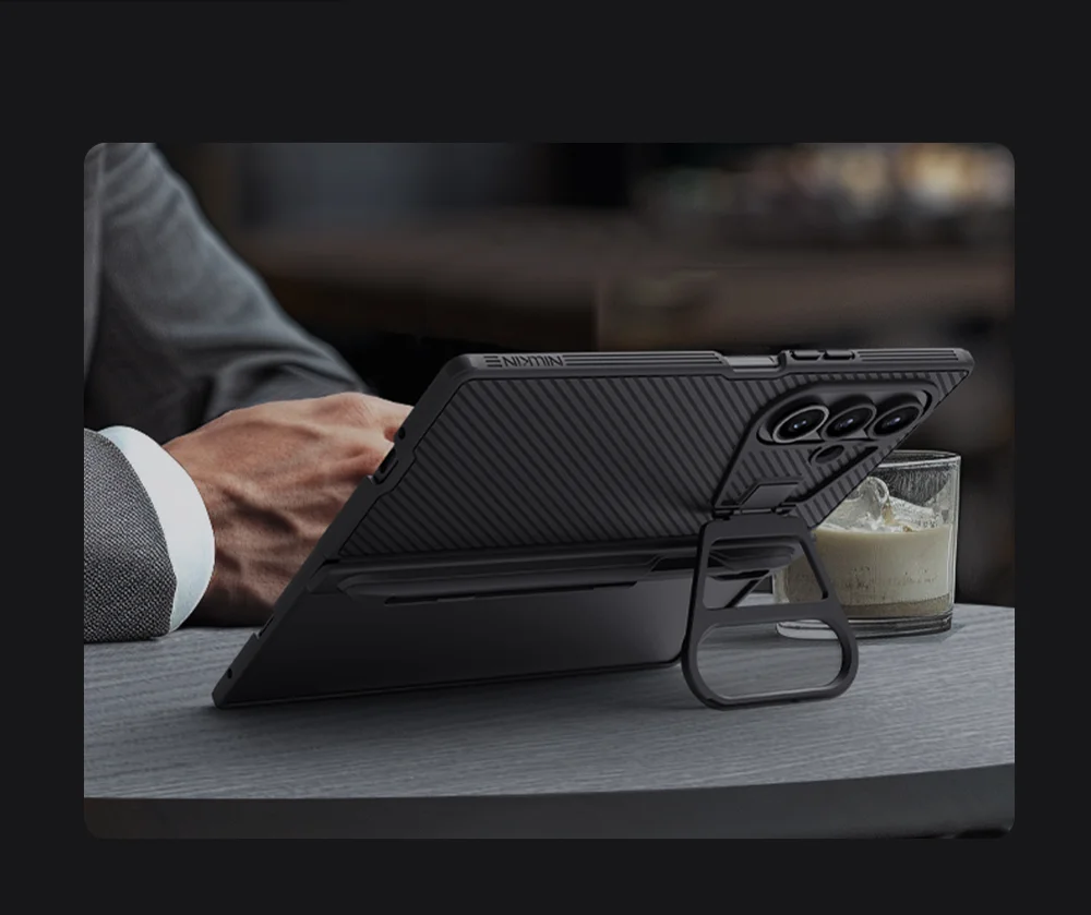 NILLKIN CamShield Prop Magnetic Series For Samsung Galaxy Z Fold7 5G Case PC Phone Cover with Clear Camera Lid  /  Stylus Pen-Cellmalls